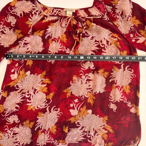 Lucky Brand Red and Pink Floral Blouse - Picture 12 of 15
